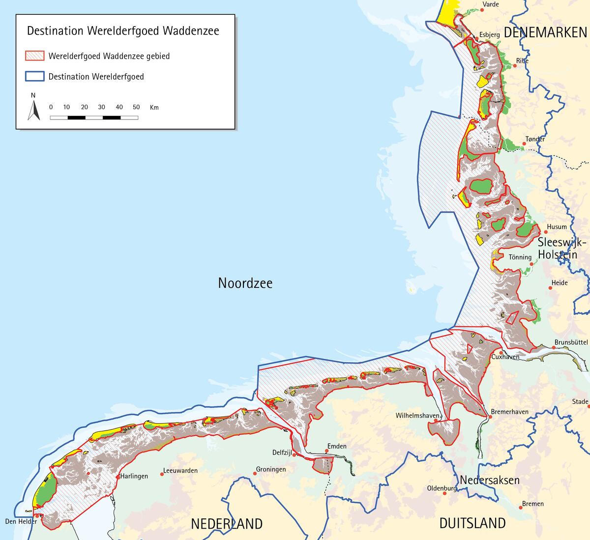 Map of the Wadden Sea Destination and World Heritage site. CWSS.